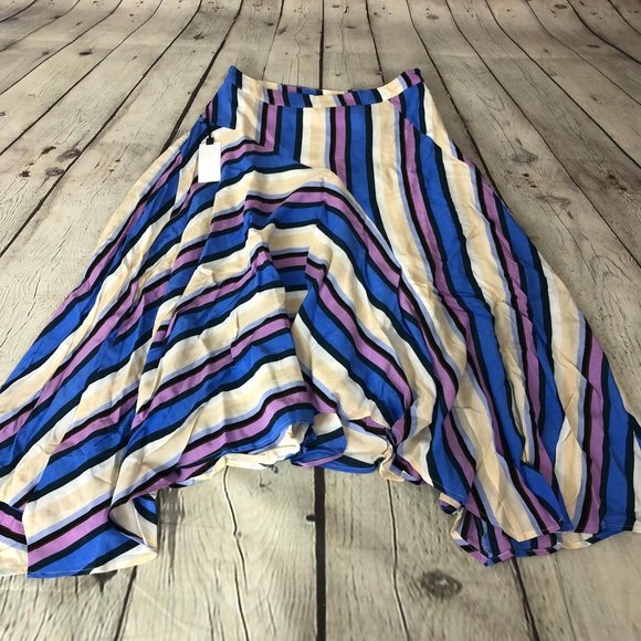 Astr Striped Midi Uneven Hem Skirt Size M - Picture 10 of 11